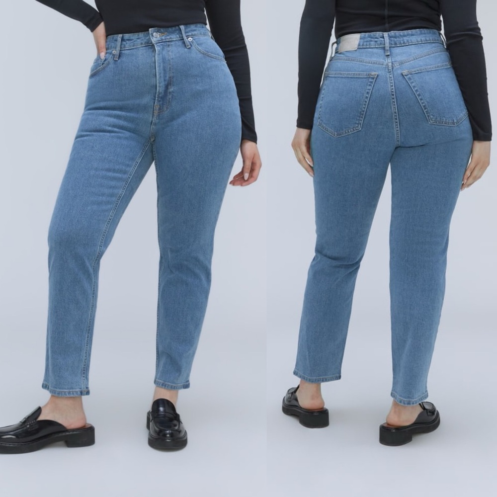 EVERLANE Curvy Cheeky Jean Stone-Washed Sky Classic Casual Women's Size …